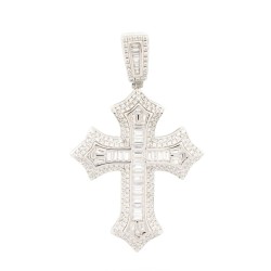 APX064 | 925 Silver Rhodium Plated CZ Set Cross