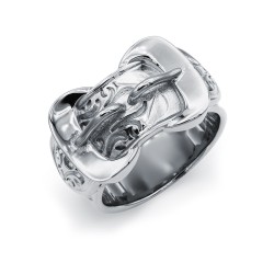 ARN095-T | 925 Silver Double Buckle Ring