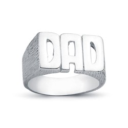 ARN106-T | 925 Silver Dad Ring Barked Shoulders