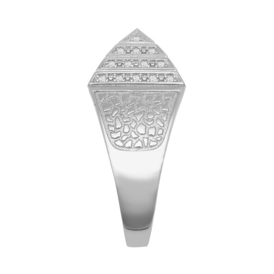 ARN131A | JN Jewellery 925 Silver CZ Set Pyramid Ring