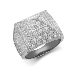 ARN131B | JN Jewellery 925 Silver CZ Set Pyramid Ring