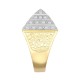 925 Silver Gold Plated CZ Set Pyramid Ring