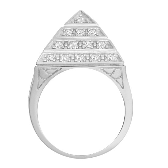 ARN131C | JN Jewellery 925 Silver CZ Set Pyramid Ring