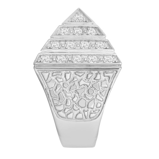 ARN131D | JN Jewellery 925 Silver CZ Set Pyramid Ring