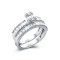 ARN155 | 925 Silver Pear Emerald Cut and Half ET Set Rings
