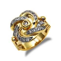 ARN163-GP | 925 Silver Gold Plated Knot Ring