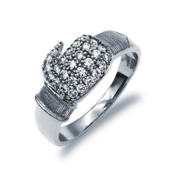 ARN164 | 925 Silver CZ Set Boxing Glove Ring