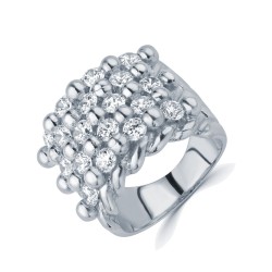 ARN167 | 925 Silver CZ Set Keeper Ring