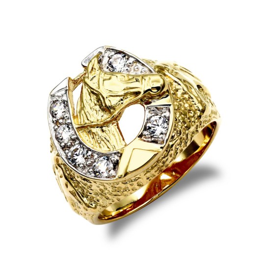 ARN169-GP | 925 Silver Gold Plated Horseshoe Ring