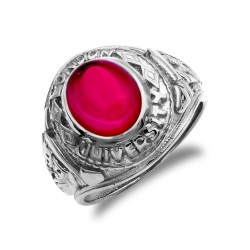 ARN170 | 925 Silver Red Stone College Ring