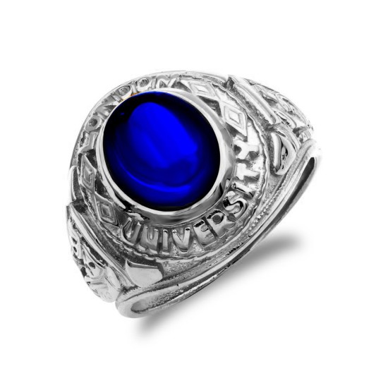 ARN171 | 925 Silver Blue Stone College Ring