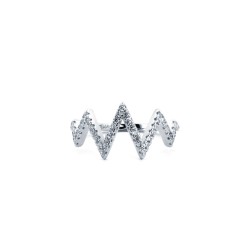 ARN179 | 925 Silver Rhodium CZ Set Zig Zag Ring