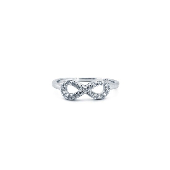 ARN182 | 925 Silver Rhodium CZ Set Infiniti Ring