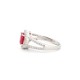 ARN188R | 925 Silver Rhodium CZ Set Round Cluster Ruby Red Centre