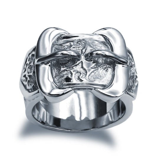 ARN200 | 925 Sterling Silver hand finished premium weight carved double buckle design ring ARN200 | 925 Sterling Silver hand finished premium weight carved double buckle design ring