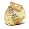 ARN201-GP | 925 Sterling Silver hand finished heavy weight saddle ring hand-set with cubic zirconia stones