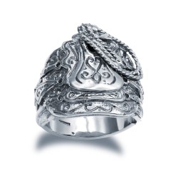 ARN204 | 925 Sterling Silver hand finished heavy weight saddle ring