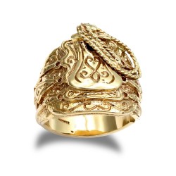 ARN204-GP | 925 Sterling Silver hand finished heavy weight saddle ring