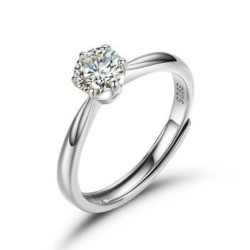ARN206A | 925 Silver 5mm CZ Set Adjustable Solitaire Ring ARN206A | 925 Silver 5mm CZ Set Adjustable Solitaire Ring