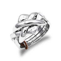 925 Silver 4 piece Puzzle ring