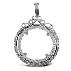 ASP003-F | 925 Silver Full Sovereign Size Pendant Mount Rope Edge