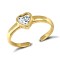 ATR021-GP | 925 Silver Gold Plated CZ Set Heart Toe Ring