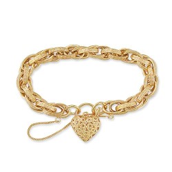 JBB016 | 9ct Yellow Gold Filigree Padlock Bracelet