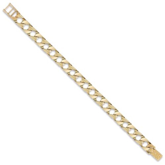 JBB216-8.5 | 9ct Gold Polished & Lizard Cast Curb Bracelet