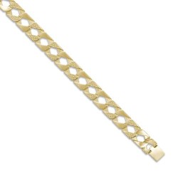 JBB273-9 | 9ct Gold Cast Lizard & Polished Curb Bracelet