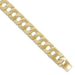 JBB274-9 | 9ct Gold Heavy Cast Lizard & Polished Curb Bracelet