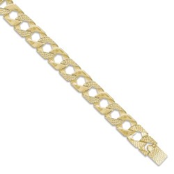 JBB289-9 | 9ct Gold Heavy Cast Lizard & Polished Curb Bracelet