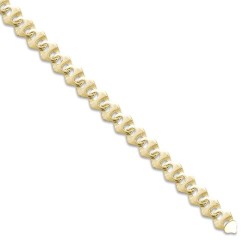 JBB303-9 | 9ct Gold Cast Polished Diamond Shape Curb Bracelet
