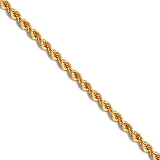 JBB325-18 | 9ct Yellow Gold 4mm Gauge Hollow Diamond Cut Rope