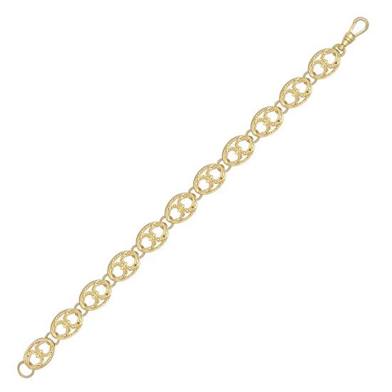 JBB331-7.5 | 9ct Yellow Gold Solid Cast Fancy Marine Link Bracelet
