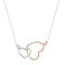 JBB353 | 9ct White Gold Double Rose Heart On White Chain