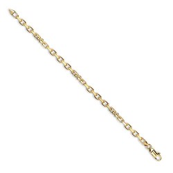 JBB364-7.5 | 9ct Yellow Solid Cable and Spindle Necklace| Bracelet