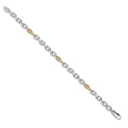 JBB366-14CT-16 | 14ct White and Yellow Solid Cable and Bollard Chain Chain