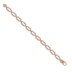 JBB368-14CT-7.5 | 14ct Rose Solid Rectangular Link Chain Bracelet
