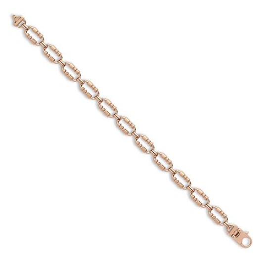 JBB368-18CT-8.5 | 18ct Rose Solid Rectangular Link Chain Bracelet