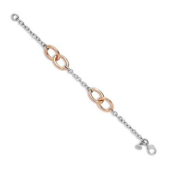 JBB369-14CT-16 | 14ct White and Rose Solid Bi Colour Oval Link Chain Chain