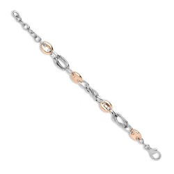 JBB370-7.5 | 9ct White and Rose Solid Bi Colour Celtic Anchor Chain Bracelet