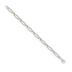 JBB372-14CT | 14ct White and Yellow Solid Bi Colour Bracelet