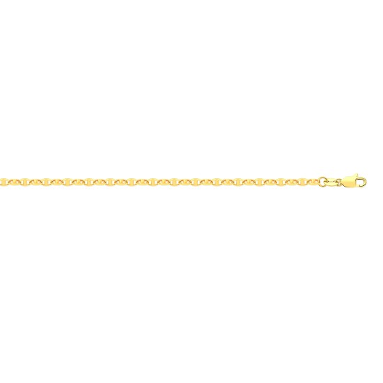 JBB409-7.5 | 9ct Yellow Gold Hollow Marine 3.4mm Bracelet