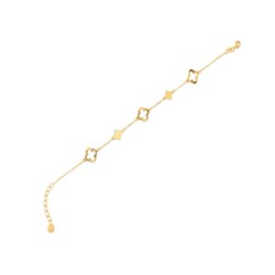 JBB451 | 9ct Yellow Gold Cable Link Clover Bracelet 6.5+1 inch length