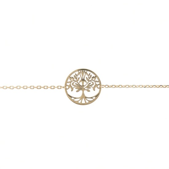 9ct Yellow Gold Tree Of Life Bracelet - 7.5"