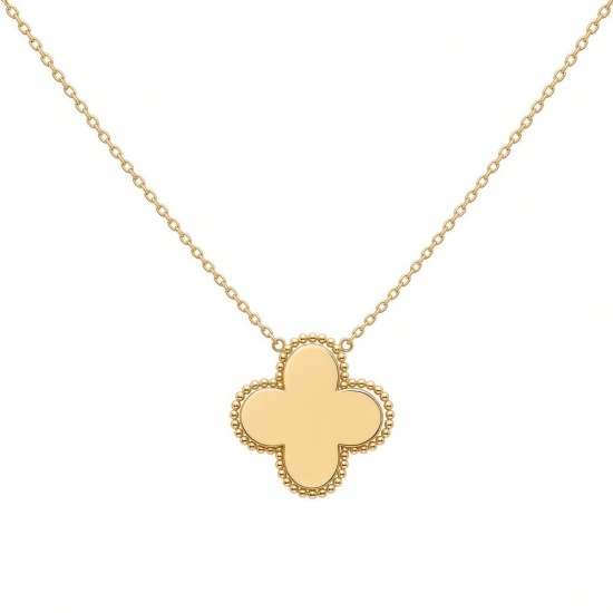 9ct Yellow Gold Clover Necklace - 18"
