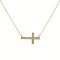 9ct Yellow Gold Cubic Zirconia Set Cross Necklace - 18"