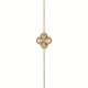 9ct Yellow Gold Double Sided Clover Bracelet - 7.5"