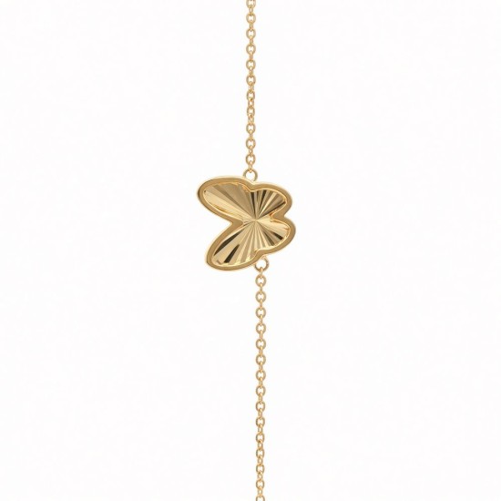9ct Yellow Gold Double Sided Butterfly Bracelet - 7.5"