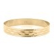 JBG359-01 | 9ct Yellow Gold 15mm Ladies Diamond Cut Slave Bangle - Criss cross Pattern